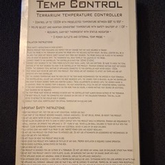 AM Reptiles Temp Control Terrarium Temperature Controller Thermostat 1000W