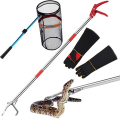Snake Grabber Tool Set, 50″ Foldable Snake Tongs and 16″-24″ Extendable Catcher