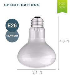 ReptiKing Reptile Heat Bulb Lamp, 2-Pack 75W Daylight 75W, White