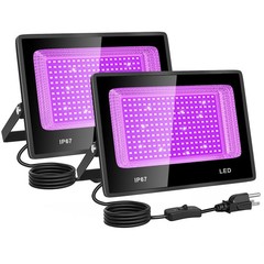 BOSITE 100W LED Black Lights Waterproof IP66 UV-A 8.03*5.67inch, Light