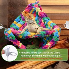 Hand-Knitted‌ Soft Lizard Hammock,Double-Layer Hammock for Bearded Dragon Tan…