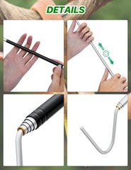 40 Inch Snake Hook Reptile Grabber Telescopic Stainless Steel Catcher Tool Porta