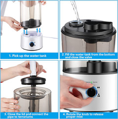 Reptile Humidifier Fogger, 4L Cool Mist Fog Mister with Tube for Tortois