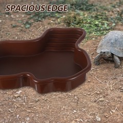 Light Brown Large Turtle Bathing Pool ABS Durable Reptile Soaking Tub