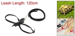 Tortoise Leash Harness with Bell Wings Leather Small Black