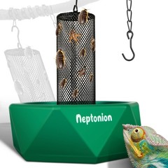 Hookable Chameleon Feeding Bowl, Professional Live Worm Organizer with Column…