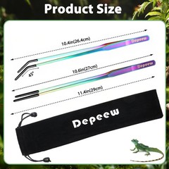 Depeew Reptile Feeding Tongs, Stainless Steel Tweezers Set, Colorful