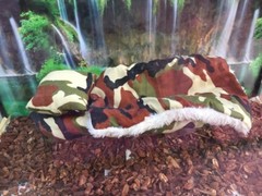 NEW CAMOUFLAGE PRINT LARGE ATTACHABLE RESTING BED SET SOFT COVER 4 BEARDEDDRAGON