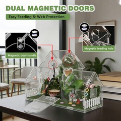 20-Piece Jumping Spider Enclosure Kit, Acrylic Terrarium with 360° View & Mag…