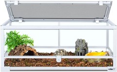 Full Glass Long Tank Reptile Terrarium 20 Gallon Front Opening Terrarium