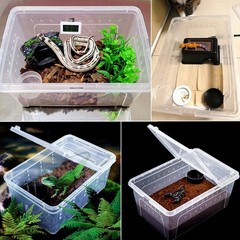 Hamiledyi 2PCS Reptile Feeding Box Snake 12.6 x 8.6 x 5.9 inches, White