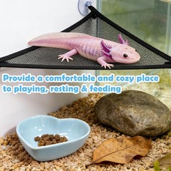 Axolotl Hammock for Aquarium with Feeding Bowl, Axolotl Tank Accessories – Br…