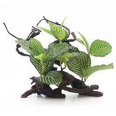 Reptile Terrarium Forest Tree with Plant Leaves for Amphibian Habitat Décor L…