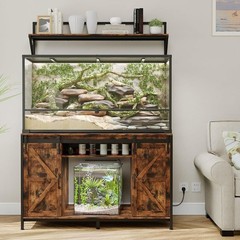 Reptile Tank Stand 40 to 120 Gallon Terrarium W/ Storage Power Outlets New