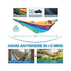 PNAEUT Handwoven Mayan Hammocks for Outside, Handwoven Thick Soft Rope Double…