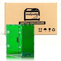 8x8x12 Acrylic Terrarium Reptile Tank – Cyberpunk Deep Green Reptile Enclo