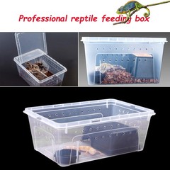 Hamiledyi 2PCS Reptile Feeding Box Snake 12.6 x 8.6 x 5.9 inches, White