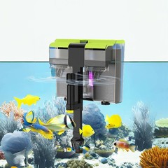 Aquarium Filter- 4 in 1 Double Waterfall U-V Fish Tank Filter for Green Water…