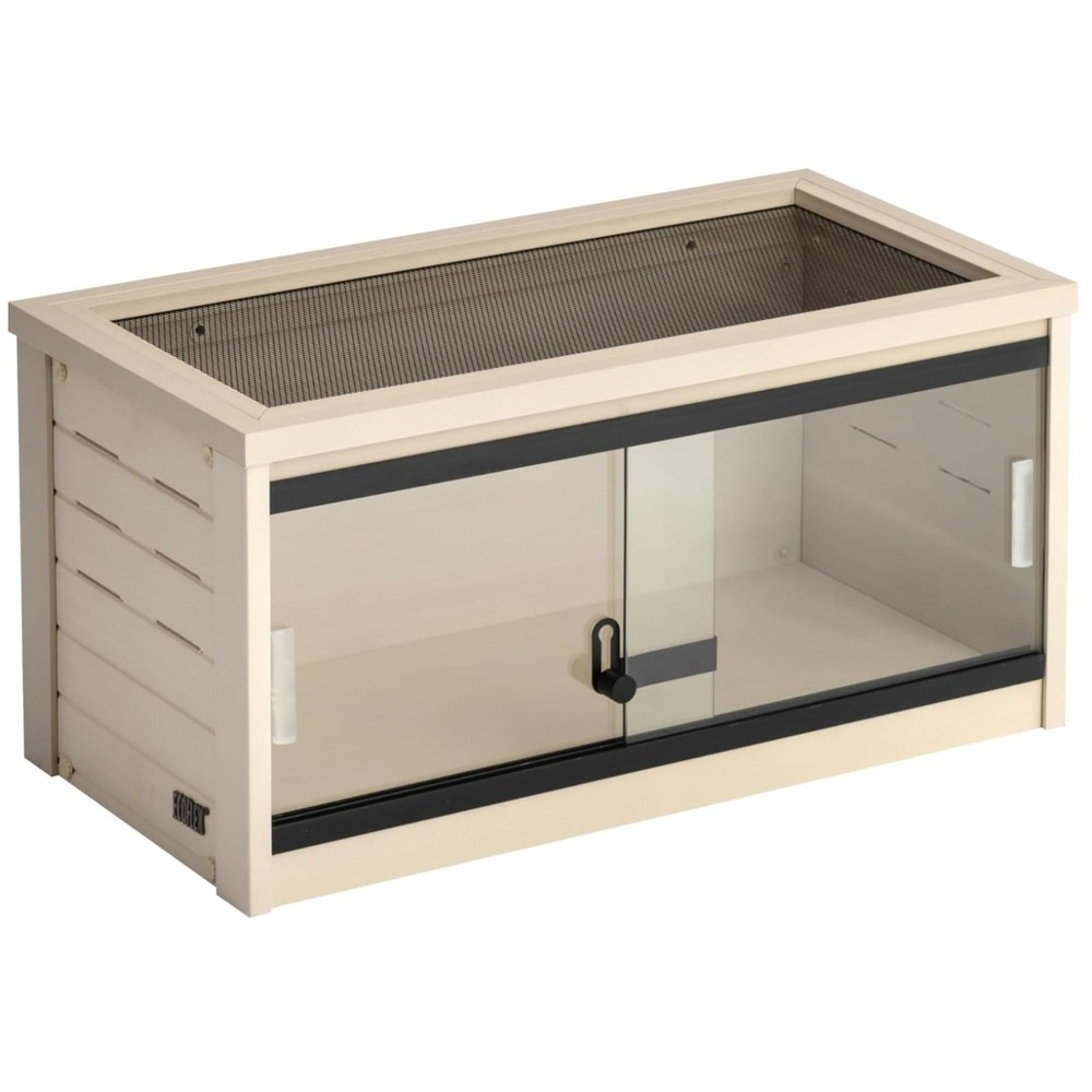 Glass Front Reptile Habitat Enclosure, Easy to Clean Design–