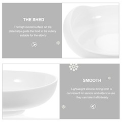 White Self Feeding Bowl For Elderly Practical Base Design