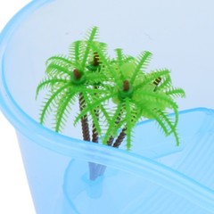 Plastics Reptile Terrarium with Basking Island Green Plant Great Gift for Kids