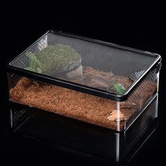 Reptile Feeding Box Clear Terrarium for Geckos Frog Lizards Chameleons Serpen…