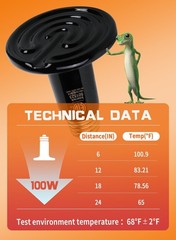 Energy Efficient 100W Ceramic Heat Lamp – Optimal Infrared for Reptiles’ Comfort