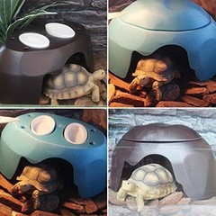 TINTON LIFE Reptile Hideouts Box with 2 Ceramic Sinks to Increase Humidity