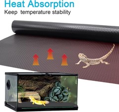 Reptile Carpet Bedding, 17.7 x 78.7 Inches Cuttable Terrarium Black