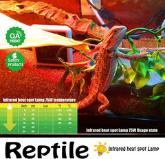 Infrared Heat Lamp Bulbs 75W 2 Pack,Red Basking Spot Light Bulb Reptile Heating