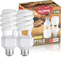 UVB Reptile Light Bulb 10.0, 23W UV Spiral Compact Florescent Terrarium Lamp Ide