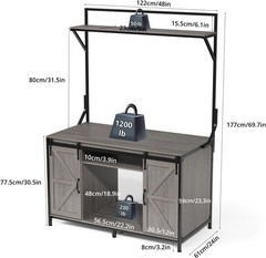 Farmhouse Reptile Tank Stand W/ Power Outlet 48″ X 24″ Tabletop
