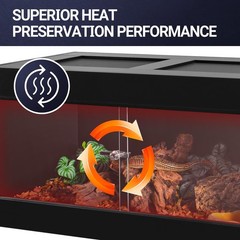 50 Gallon PVC Reptile Tank Enclosure Sliding Door & Top Screen Warm Habitat