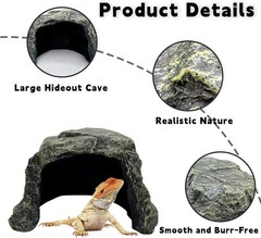 Reptile Hideout Large Tortoise Cave Resin Rock Reptile Basking Platform
