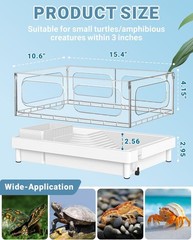 Turtle Tank Kit Tortoise Habitat, Aquarium Tank with Filter, Acrylic XL..