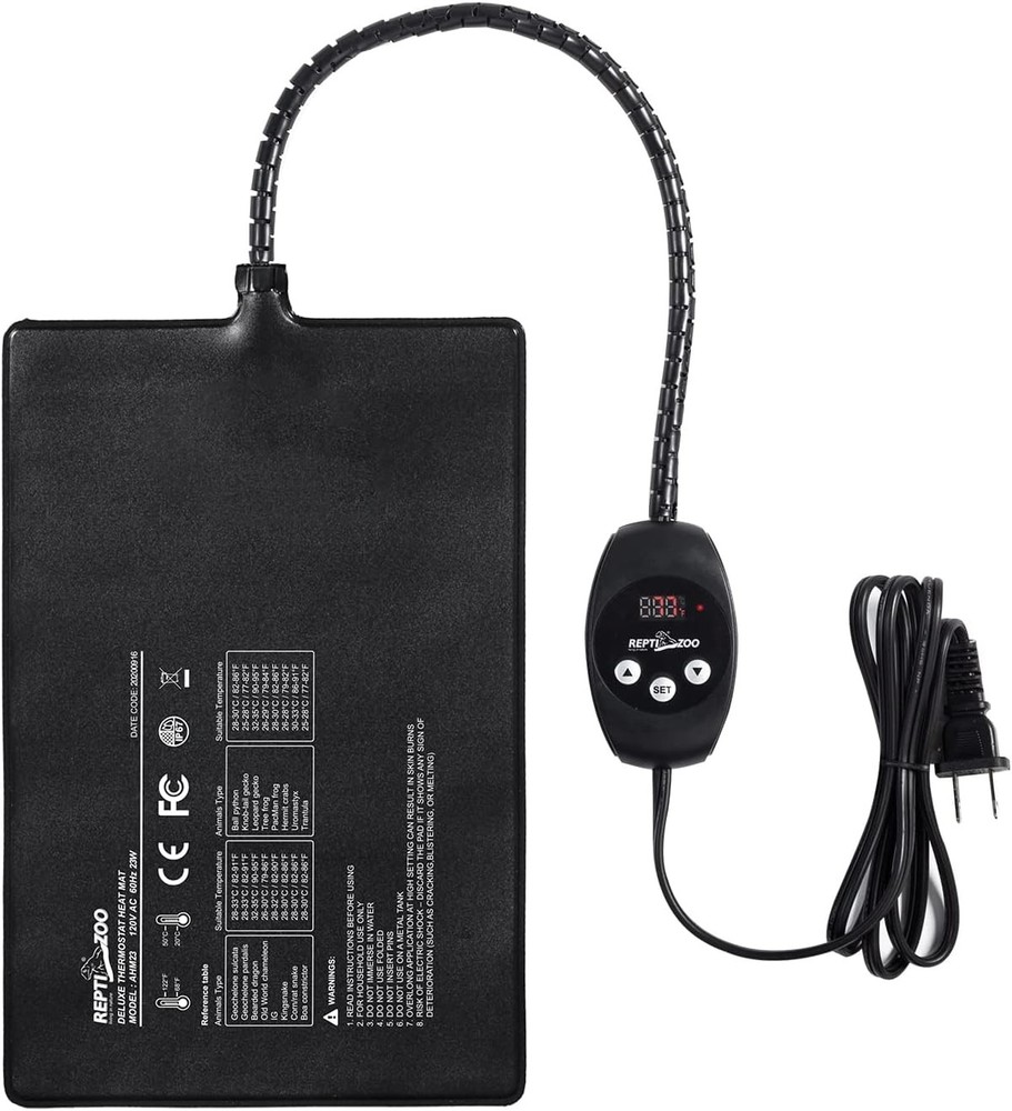 Upgrade Reptile Heat Mat with Thermostat – 8 x 12 Inch Reptile Heating Pad