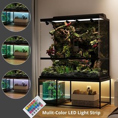 120 Gallon Reptile Tank Stand – 48″x24″ Terrarium for Stacked 4x2x2 PVC Tanks