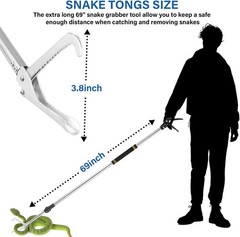 Snake Grabber Tool, 69Inch Snake Tongs for Rattlesnake Reptile Tongs Long Reach