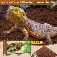 8 Pack Natural Coconut Fiber Substrate for Reptile- Compressed Coconut Husk …