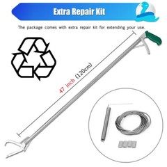 47″ Heavy Duty Snake Tongs Hook Reptile Grabber Catcher Wide Jaw Handling Tool