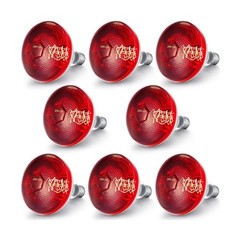 VIHOSE 8 Pack Infrared Heat Lamp for Chickens 250watt 120v Thickened Red Heat…