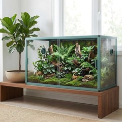 Reptile Enclosure 120 Gallon Large Reptile Terrarium Habitat Tank, 48″x24″x24″
