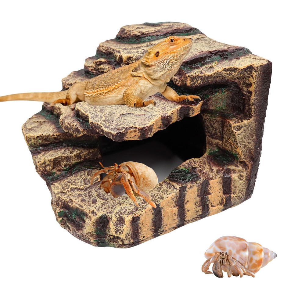 Hermit Crab Hideout, Resin Simulation Stone Reptile Cave Hideout, Hermit Crab…