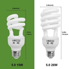 UVB Reptile Light, 5.0 15W UVA UVB Light for Reptiles, Spiral Compact Fluores…