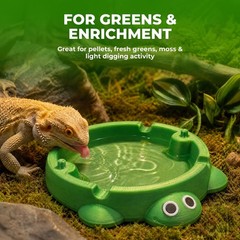 Bearded Dragon Dig Box & Tank Accessory, Turtle Reptile Food Dish for Feeding…