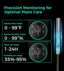 6L Reptile Fogger & Humidifier with Hose, Temp & Humidity Probe for Plants