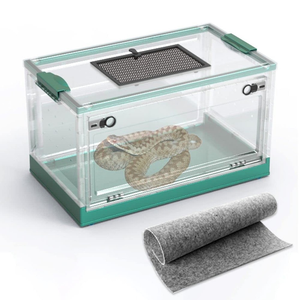Large Snake Reptile Tank Amphibians Habitat Cages Sliding Screen Top for Liza…