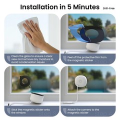 INFIYA 2K No Drill Window Camera-2 Pack 2.4Ghz & 5Ghz WiFi Dome Cameras for H…