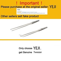 LGEGE 2pcs Long Handle Stainless Steel Straight and Curved Tweezers Silver