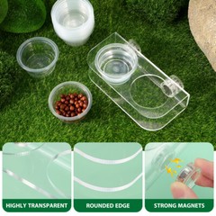 Suction Cup Feeding Bowl Reptile Gecko Ledge Magnetic Dish & Water